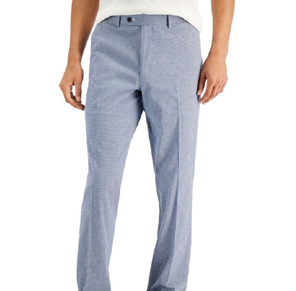 Alfani Men's Slim Fit Seersucker Check Suit Separate Pants Blue Size 36X32