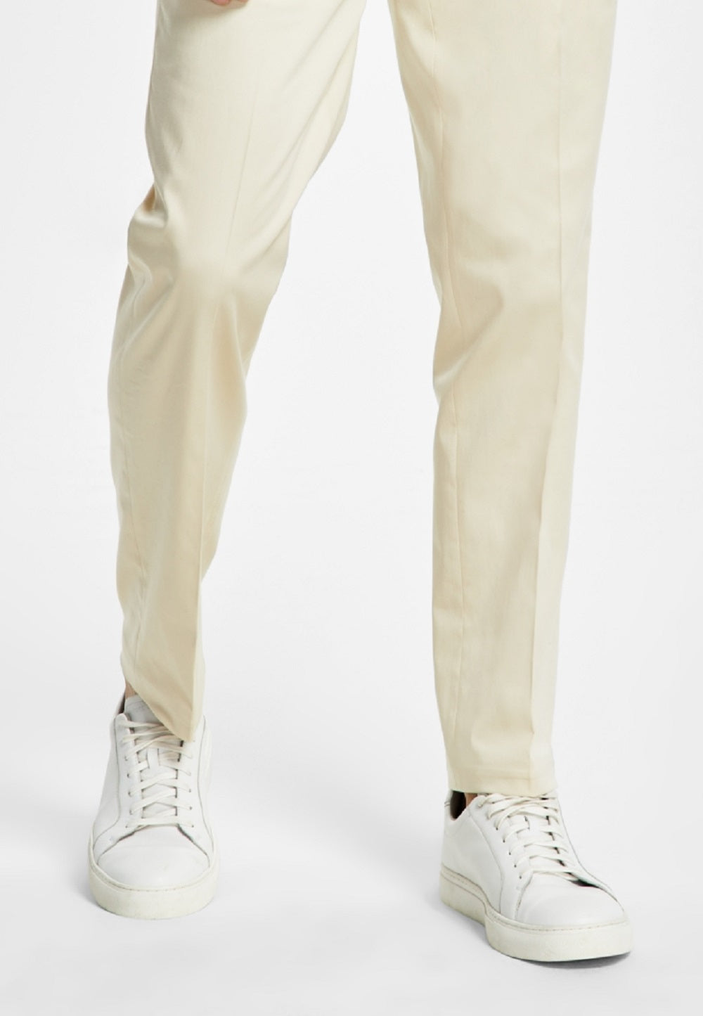 Alfani Men's Slim Fit Solid Cream Cotton Suit Pants Brown Size 34X32