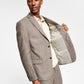Alfani Men's Slim Fit Stripe Linen Suit Jacket Brown Size 42