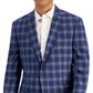 Bar III Men's Slim Fit Patterned Blazer Blue Size 46