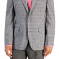 Bar III Men's Slim Fit Patterned Blazer Gray Size 36