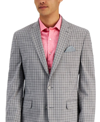 Bar III Men's Slim Fit Patterned Blazer Gray Size 44