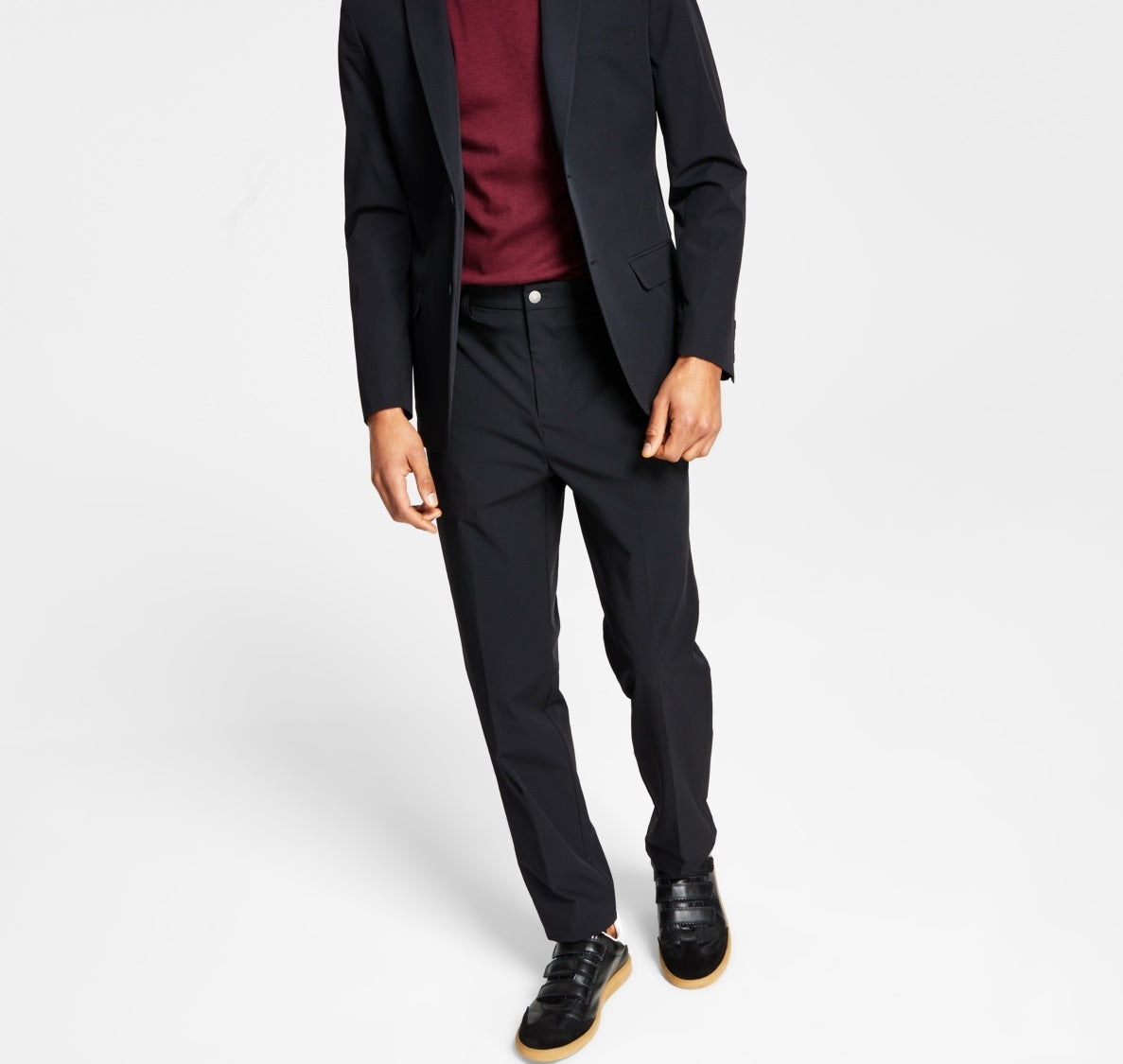 Calvin Klein Men's Slim Fit Stretch Solid Sport Coat Black Size 44