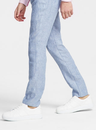 Bar III Men's Slim Fit Linen Suit Pants Blue Size 33X30