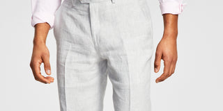 Bar III Men's Slim Fit Textured Linen Suit Separate Pant Gray Size 30X32