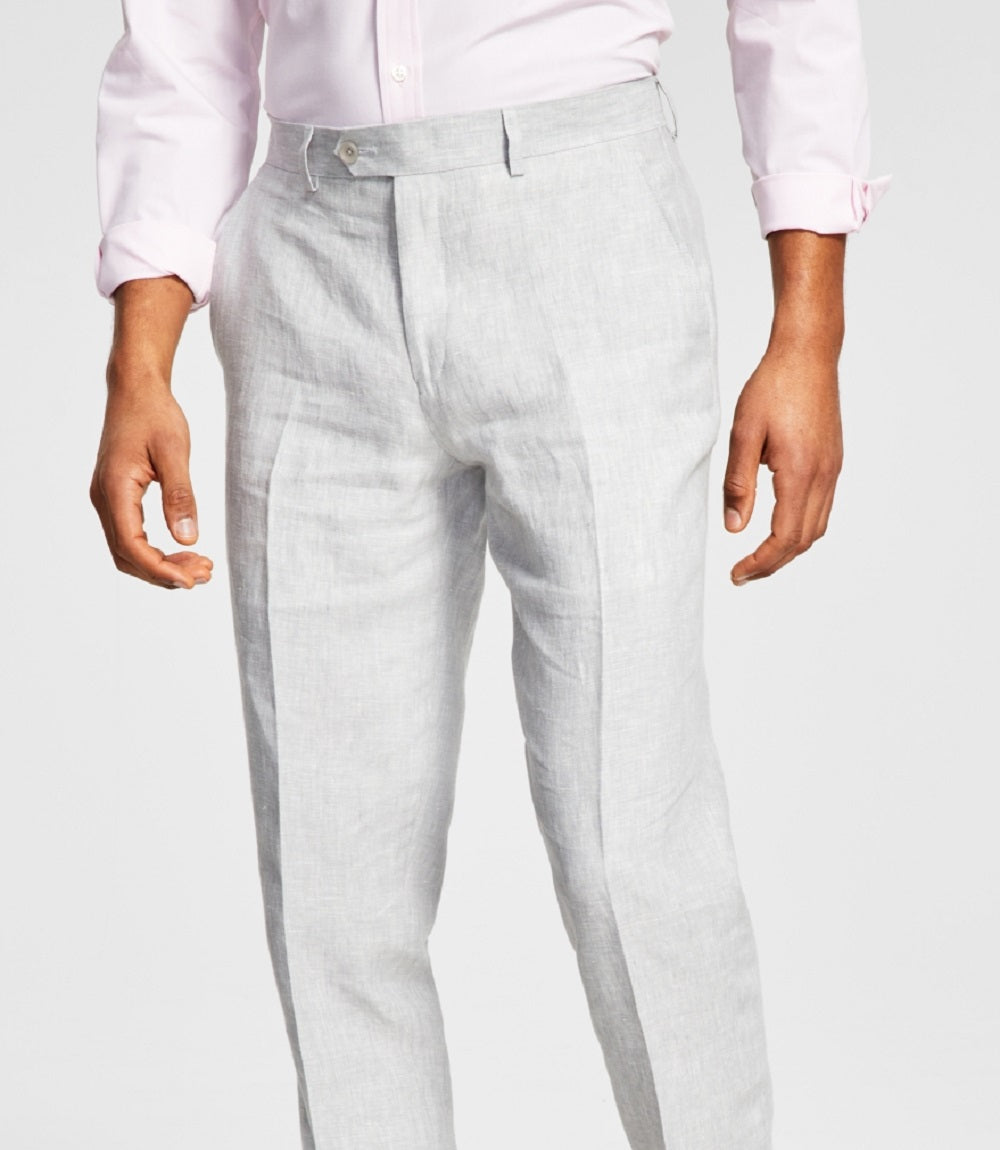 Bar III Men's Slim Fit Textured Linen Suit Separate Pant Gray Size 34X30