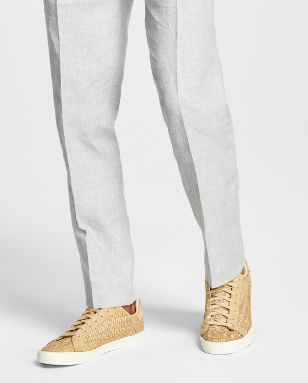 Bar III Men's Slim Fit Textured Linen Suit Separate Pant Gray Size 34X34