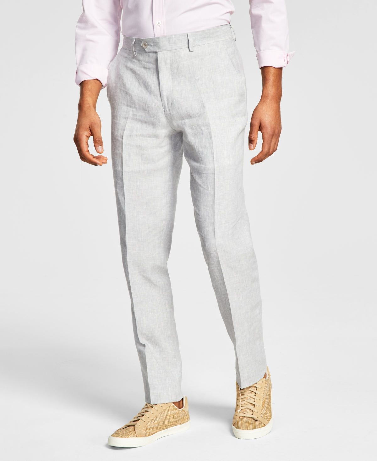 Bar III Men's Slim Fit Textured Linen Suit Separate Pant Gray Size 34X34