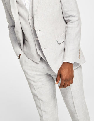 Bar III Men's Slim Fit Textured Linen Suit Separate Jacket Gray Size 42