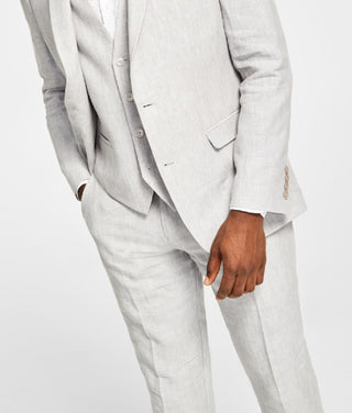 Bar III Men's Slim Fit Textured Linen Suit Separate Jacket Gray Size 44
