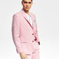 Bar III Men's Slim Fit Textured Linen Suit Separate Jacket Pink Size 38