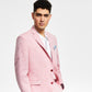 Bar III Men's Slim Fit Textured Linen Suit Separate Jacket Pink Size 38