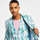 Bar III Men's Slim Fit Floral Print Suit Jacket Pink Size 36