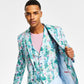 Bar III Men's Slim Fit Floral Print Suit Jacket Blue Size 46