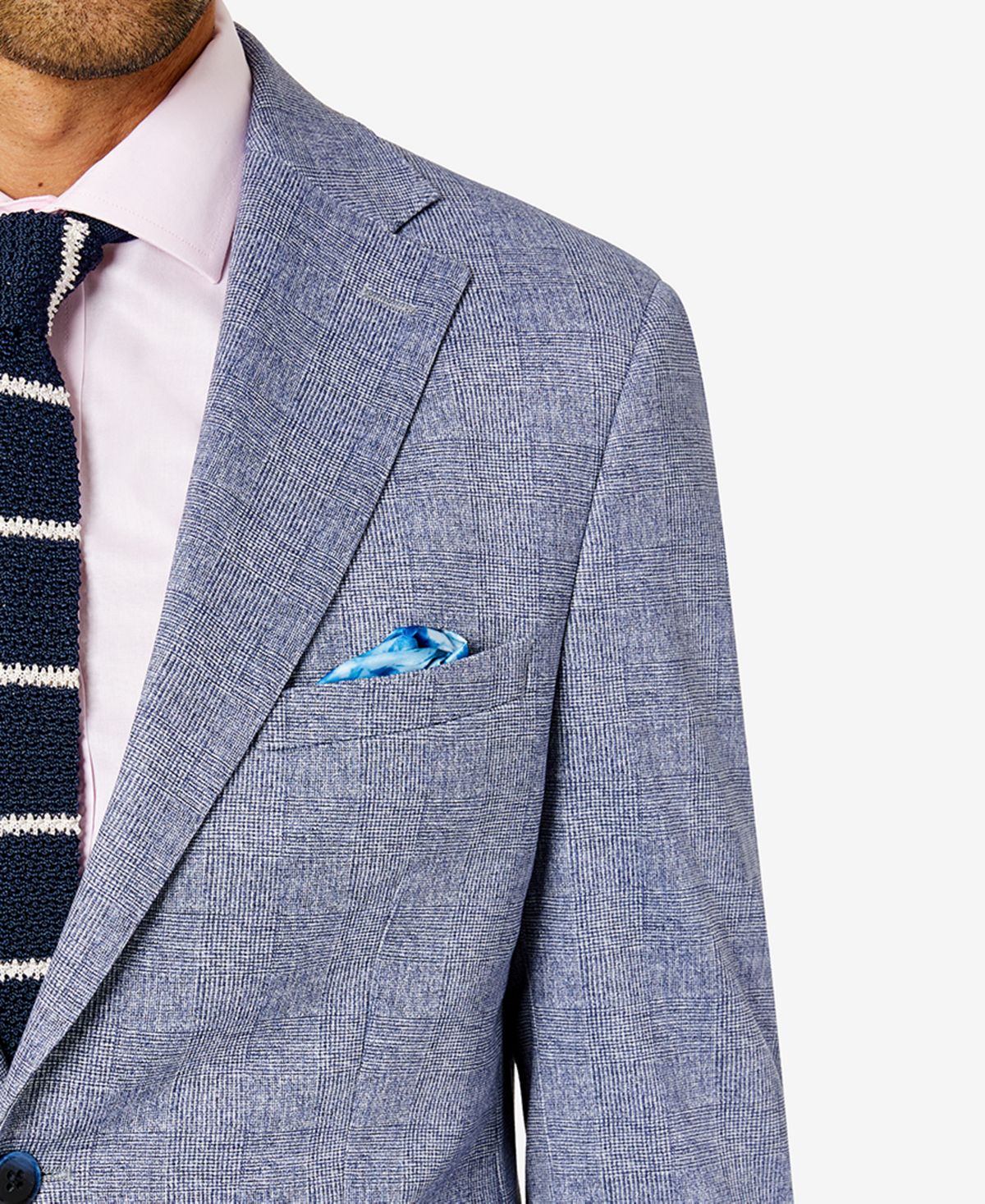 Tallia Men's Slim Fit Knit Suit Jacket Blue Size 42