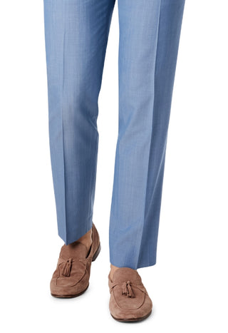 Tallia Men's Slim Fit Chambray Suit Separate Pant Blue Size 30X30