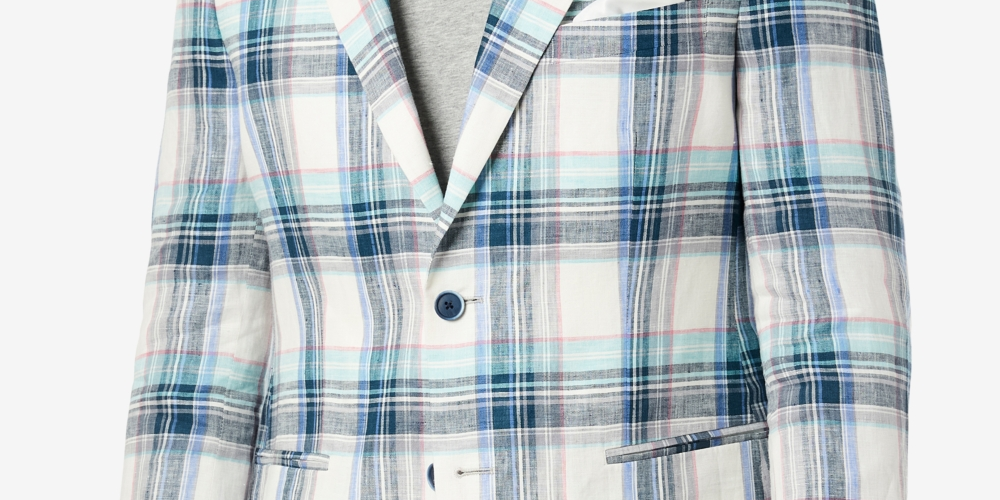 Tallia Men's Slim Fit Multicolor Plaid Blazer Blue Size 40