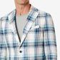 Tallia Men's Slim Fit Multicolor Plaid Blazer Blue Size 46