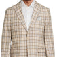 Tallia Men's Slim Fit Plaid Blazer Brown Size 40