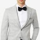 Tallia Men's Slim Fit Cream Metallic Plaid Evening Jacket Gray Size 38