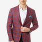 Tallia Men's Slim Fit Plaid Blazer Red Size 38