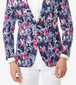 Tallia Men's Slim Fit Floral Blazer Blue Size 46