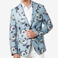 Tallia Men's Slim Fit Blue Floral Blazer Blue Size 46