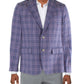 Tallia Men's Verdello Linen Plaid Two Button Blazer Purple Size 40