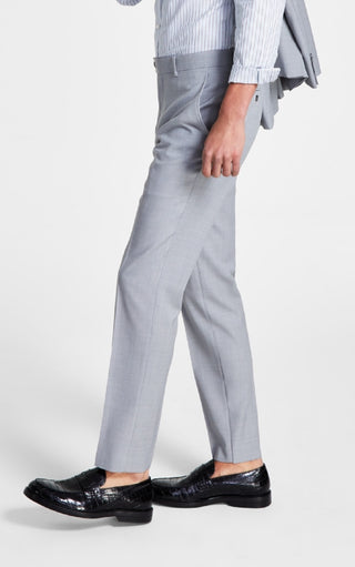 Bar III Men's Slim Fit Wool Sharkskin Suit Pants Gray Size 33X30