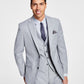 Bar III Men's Slim Fit Wool Sharkskin Suit Jacket Gray Size 46