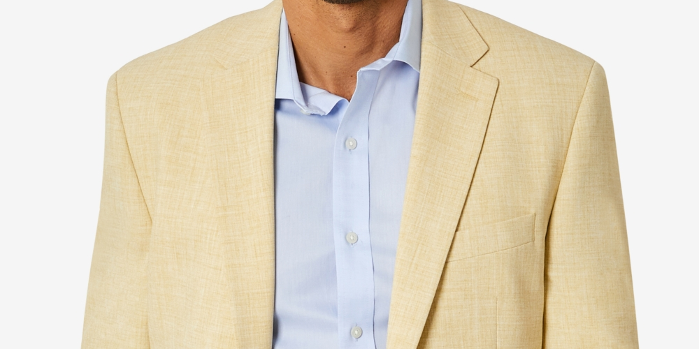 Club Room Men's Classic Fit Solid Sport Coat Yellow Size 40