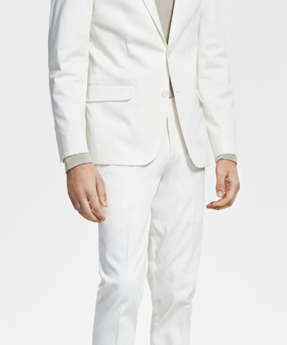Bar III Men's Slim Fit Stretch Solid Suit Jacket White Size 44