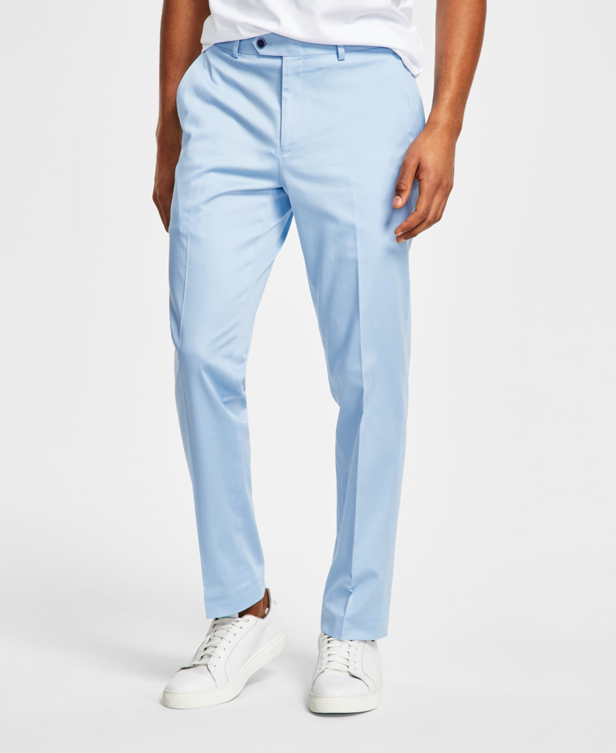 Bar III Men's Slim Fit Cotton Stretch Solid Suit Separate Pants Blue Size 30X30