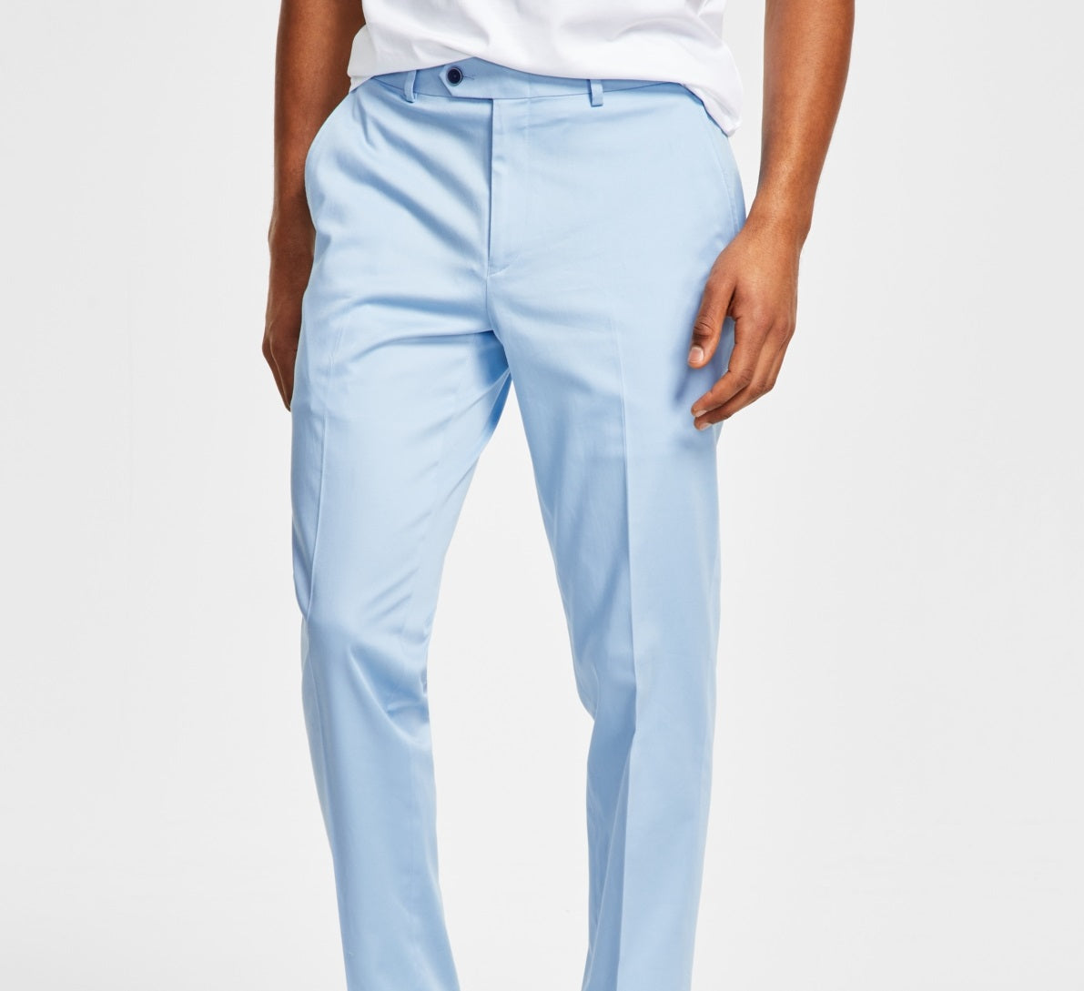 Bar III Men's Slim Fit Cotton Stretch Solid Suit Separate Pants Blue Size 30X30