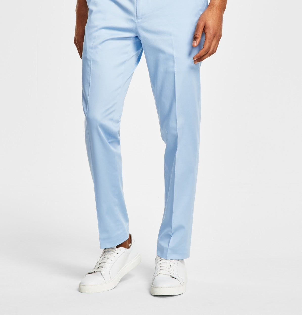 Bar III Men's Slim Fit Cotton Stretch Solid Suit Separate Pants Blue Size 30X30