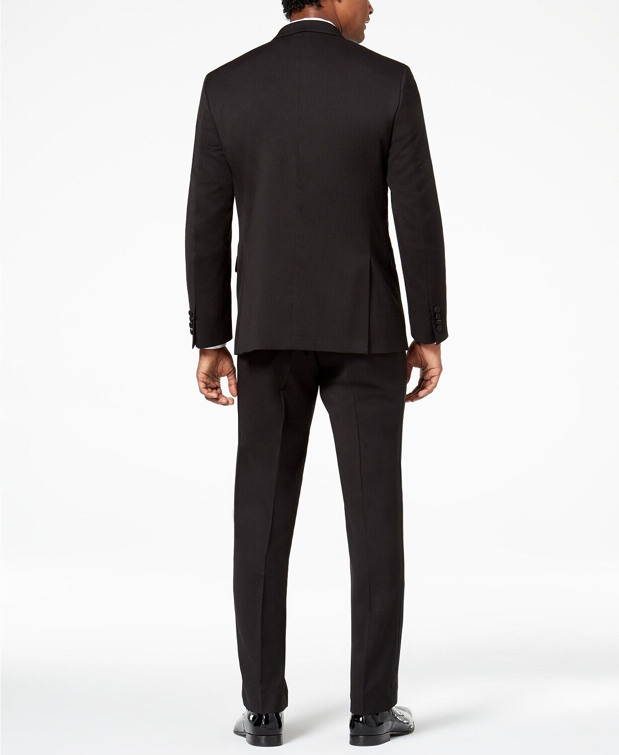 Kenneth Cole Reaction Men's Slim Fit Ready Flex Tuxedo Suit Black Size 42