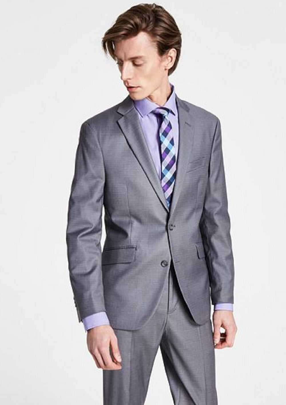 Kenneth Cole Reaction Men's Ready Flex Slim Fit Suit Gray Size 42
