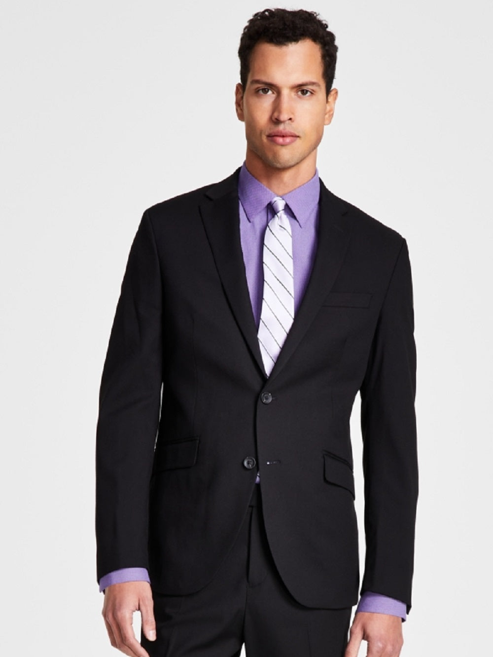 Kenneth Cole Reaction Men's Ready Flex Slim Fit Suit Black Size 48