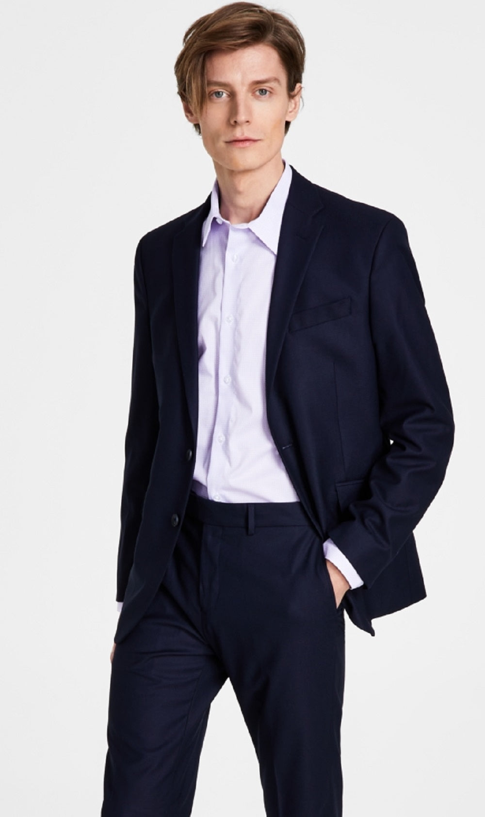 Kenneth Cole Reaction Men's Ready Flex Slim Fit Suit Blue Size 44
