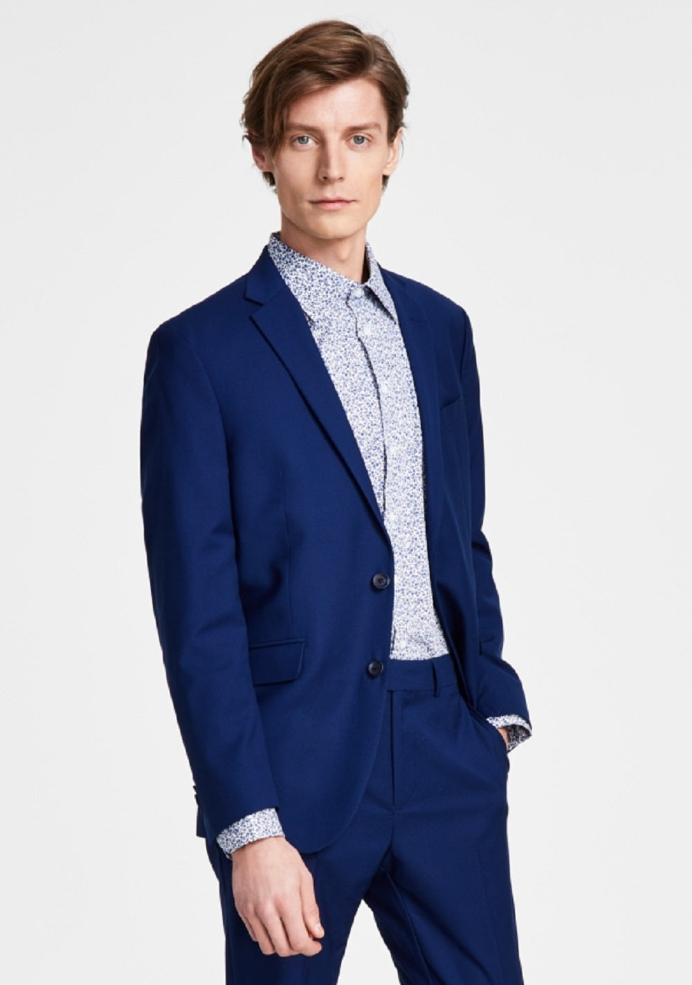 Kenneth Cole Reaction Men's Ready Flex Slim Fit Suit Blue Size 38