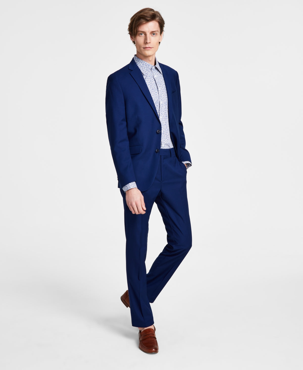 Kenneth Cole Reaction Men's Ready Flex Slim Fit Suit Blue Size 42