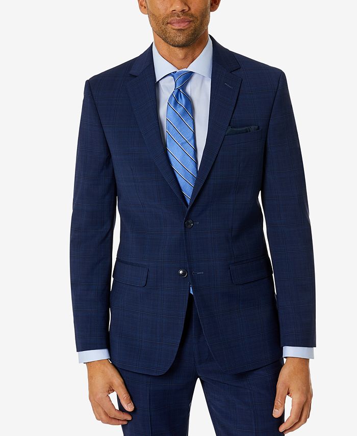 Bar III Men's Skinny Fit Suit Separate Jacket Blue Size 44