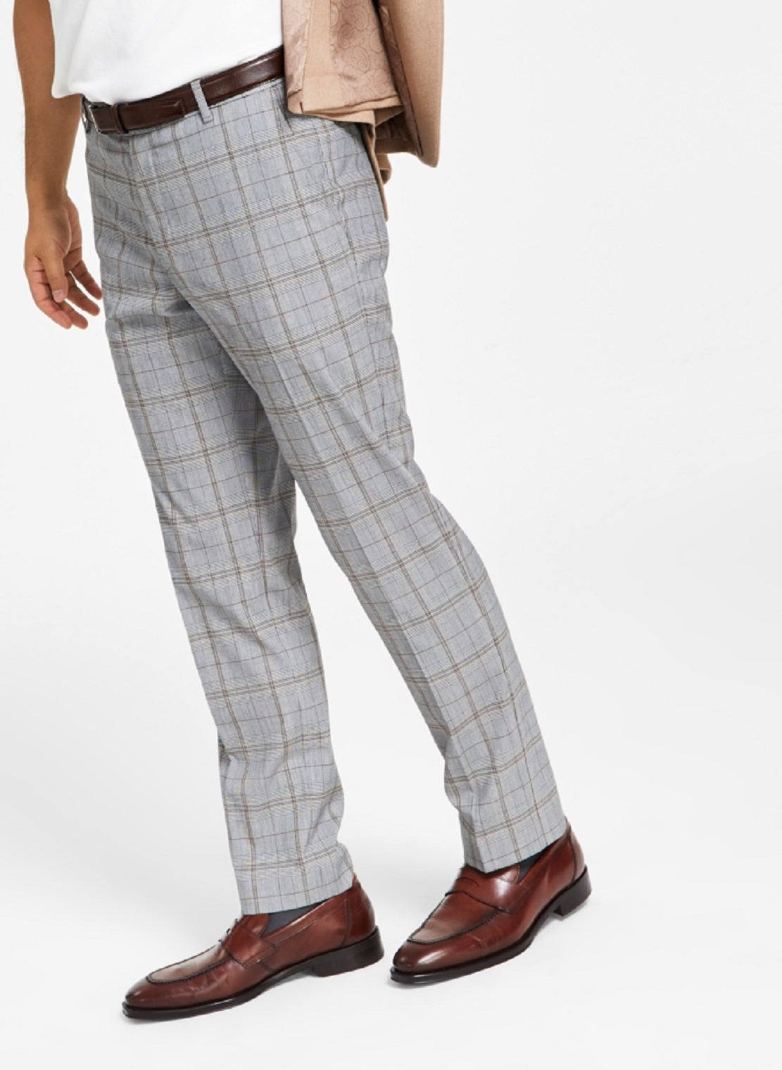 Tommy Hilfiger Men's Modern Fit Th Flex Stretch Patterned Pants Gray Size 38X30