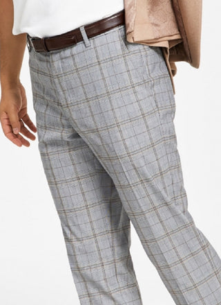 Tommy Hilfiger Men's Modern Fit Th Flex Stretch Patterned Pants Gray Size 38X30