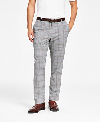 Tommy Hilfiger Men's Modern-Fit Th Flex Stretch Patterned Pants Gray Size 33X30