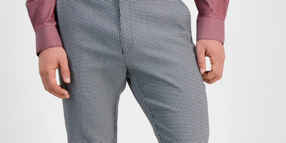 Tommy Hilfiger Men's Modern Fit Th Flex Stretch Patterned Performance Pants Blue/White Size 36X30