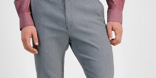 Tommy Hilfiger Men's Modern Fit Th Flex Stretch Patterned Performance Pants Blue/White Size 36X30