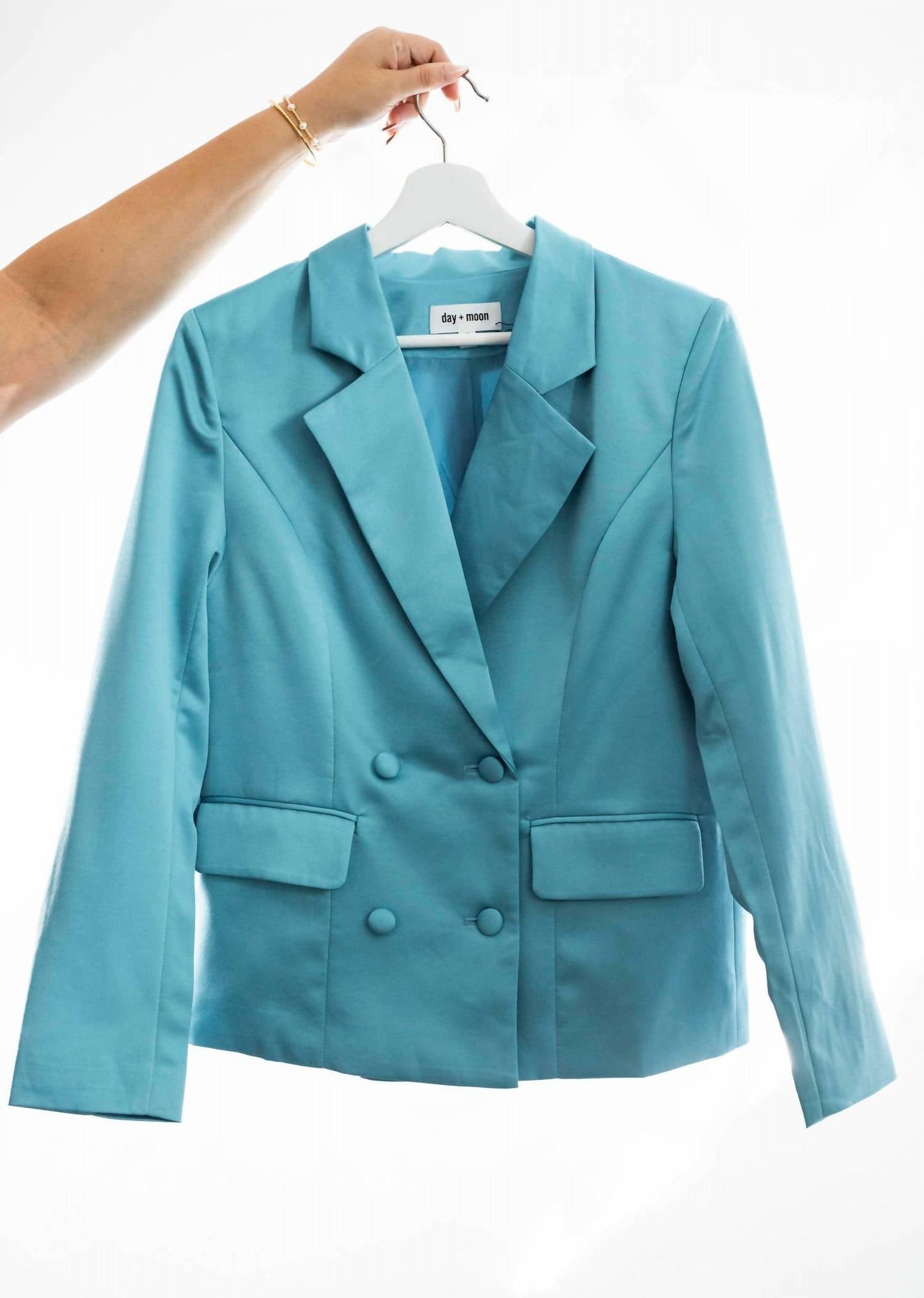 Day + Moon - Double Breasted Satin Blazer