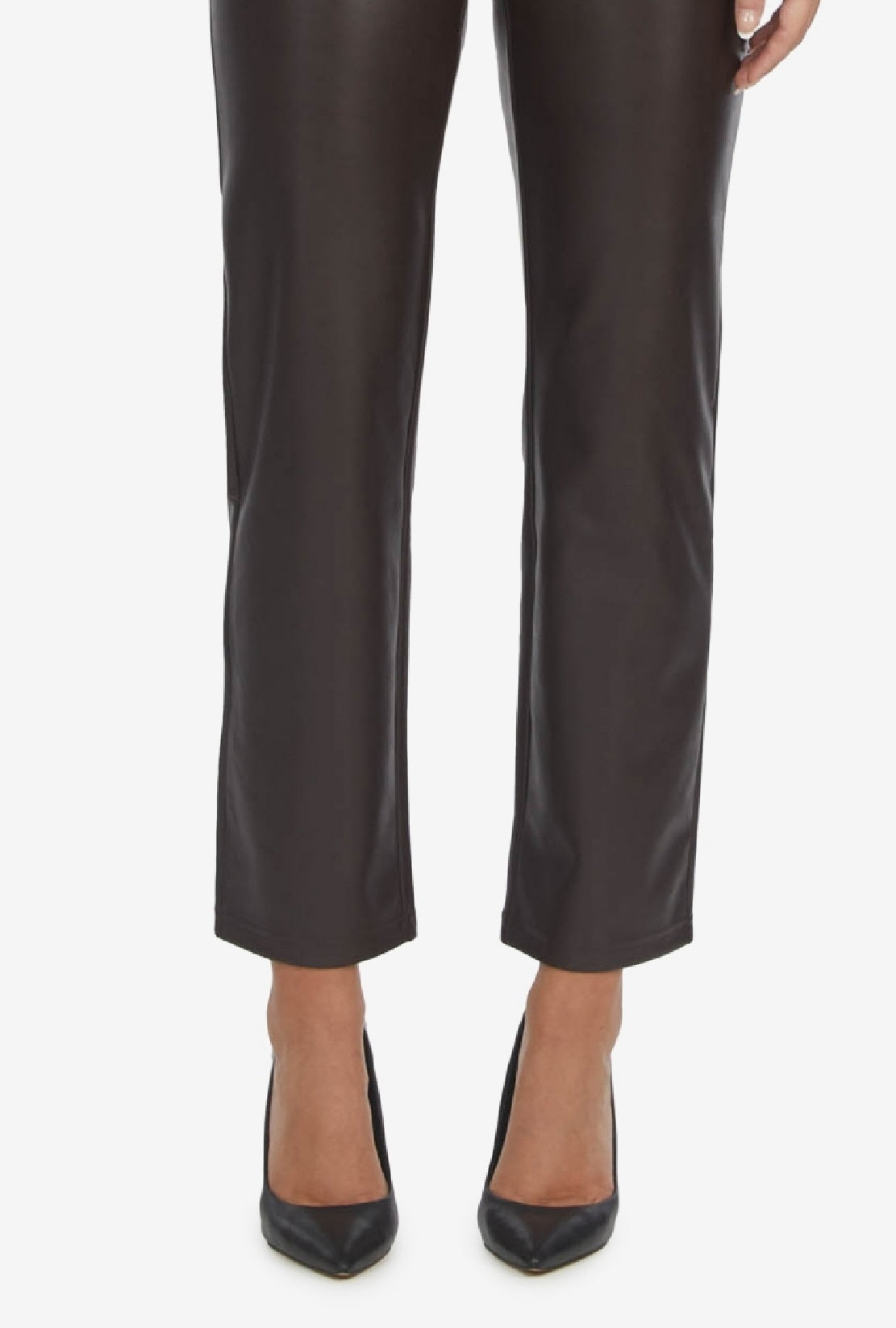 Laundry By Shelli Segal Women's Faux Leather Straight Leg Pants Brown Size X-Small