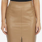 Laundry By Shelli Segal Women's Faux Leather Midi Skirt Brown Size Medium